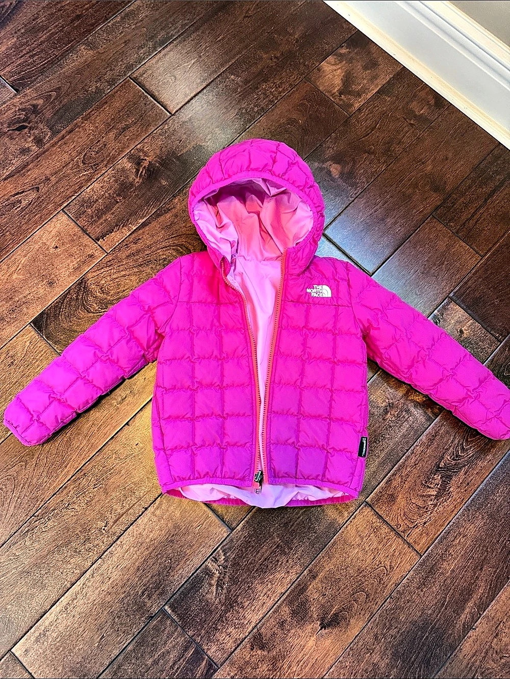 The North Face Kids' Reversible ThermoBall Hooded Jacket Pink Girls 4
